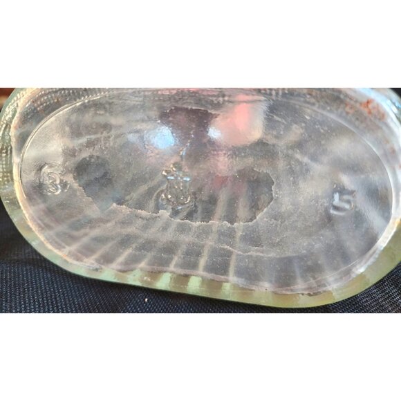 2 Milk Water Antique Vintage Ribbed Glass Bottles With Red Caps Anchor Hocking - Picture 12 of 13